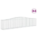 vidaXL 4 db íves horganyzott vas gabion kosár 400x50x80/100 cm