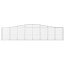 vidaXL 7 db íves horganyzott vas gabion kosár 400x50x80/100 cm