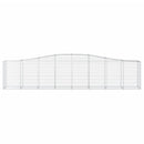 vidaXL 9 db íves horganyzott vas gabion kosár 400x50x80/100 cm