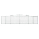 vidaXL 15 db íves horganyzott vas gabion kosár 400x50x80/100 cm