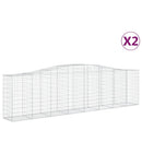 vidaXL 2 db íves horganyzott vas gabion kosár 400x50x100/120 cm