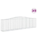 vidaXL 9 db íves horganyzott vas gabion kosár 400x50x100/120 cm