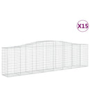 vidaXL 15 db íves horganyzott vas gabion kosár 400x50x100/120 cm