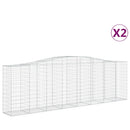vidaXL 2 db íves horganyzott vas gabion kosár 400x50x120/140 cm