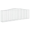 vidaXL 4 db íves horganyzott vas gabion kosár 400x50x120/140 cm