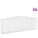 vidaXL 6 db íves horganyzott vas gabion kosár 400x50x120/140 cm