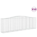 vidaXL 10 db íves horganyzott vas gabion kosár 400x50x120/140 cm