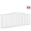vidaXL 8 db íves horganyzott vas gabion kosár 400x50x140/160 cm
