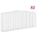 vidaXL 2 db íves horganyzott vas gabion kosár 400x50x160/180 cm