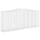 vidaXL 2 db íves horganyzott vas gabion kosár 400x50x160/180 cm