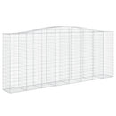 vidaXL 7 db íves horganyzott vas gabion kosár 400x50x160/180 cm