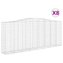 vidaXL 8 db íves horganyzott vas gabion kosár 400x50x160/180 cm