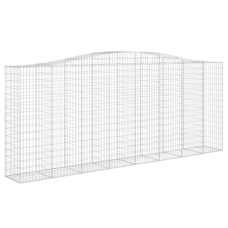 vidaXL 20 db íves horganyzott vas gabion kosár 400x50x160/180 cm