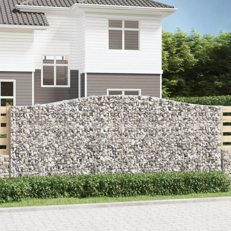 vidaXL 20 db íves horganyzott vas gabion kosár 400x50x160/180 cm