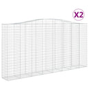 vidaXL 2 db íves horganyzott vas gabion kosár 400x50x200/220 cm