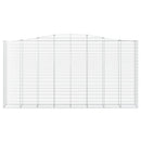 vidaXL 2 db íves horganyzott vas gabion kosár 400x50x200/220 cm