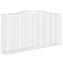vidaXL 3 db íves horganyzott vas gabion kosár 400x50x200/220 cm