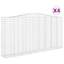 vidaXL 4 db íves horganyzott vas gabion kosár 400x50x200/220 cm