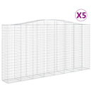 vidaXL 5 db íves horganyzott vas gabion kosár 400x50x200/220 cm