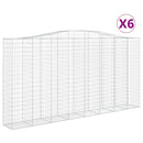 vidaXL 6 db íves horganyzott vas gabion kosár 400x50x200/220 cm