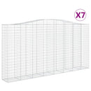 vidaXL 7 db íves horganyzott vas gabion kosár 400x50x200/220 cm