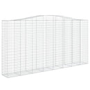 vidaXL 7 db íves horganyzott vas gabion kosár 400x50x200/220 cm