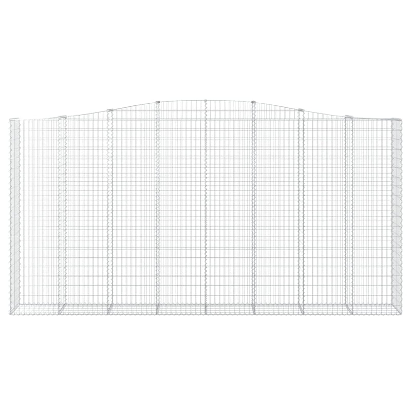 vidaXL 7 db íves horganyzott vas gabion kosár 400x50x200/220 cm