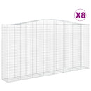 vidaXL 8 db íves horganyzott vas gabion kosár 400x50x200/220 cm