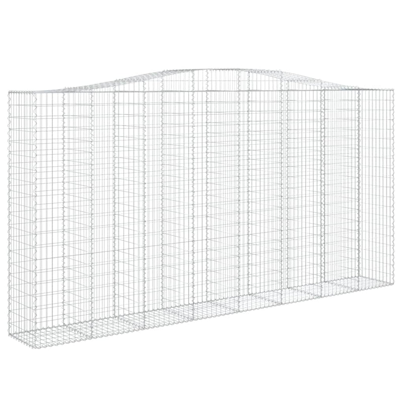 vidaXL 8 db íves horganyzott vas gabion kosár 400x50x200/220 cm