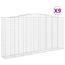 vidaXL 9 db íves horganyzott vas gabion kosár 400x50x200/220 cm