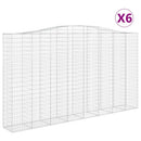 vidaXL 6 db íves horganyzott vas gabion kosár 400x50x220/240 cm
