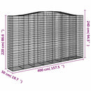 vidaXL 6 db íves horganyzott vas gabion kosár 400x50x220/240 cm