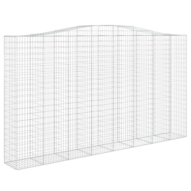 vidaXL 9 db íves horganyzott vas gabion kosár 400x50x220/240 cm