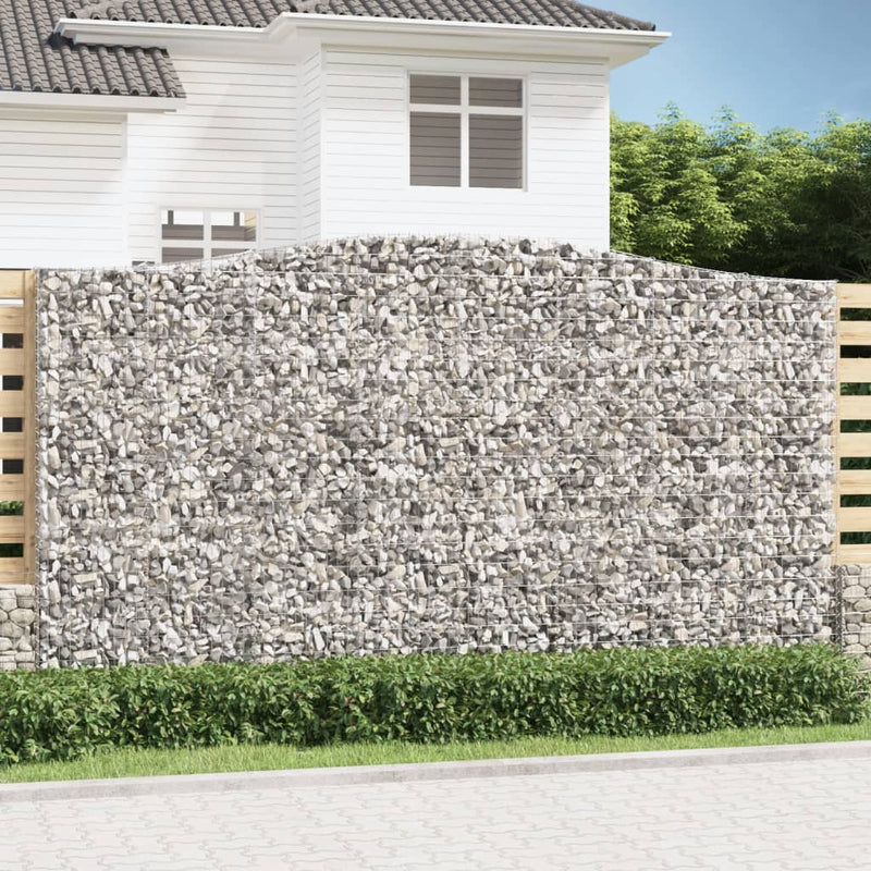 vidaXL 10 db íves horganyzott vas gabion kosár 400x50x220/240 cm