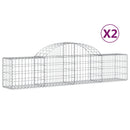 vidaXL 2 db íves horganyzott vas gabion kosár 200x30x40/60 cm