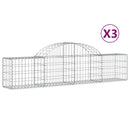 vidaXL 3 db íves horganyzott vas gabion kosár 200x30x40/60 cm