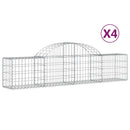 vidaXL 4 db íves horganyzott vas gabion kosár 200x30x40/60 cm