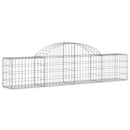 vidaXL 4 db íves horganyzott vas gabion kosár 200x30x40/60 cm