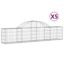 vidaXL 5 db íves horganyzott vas gabion kosár 200x30x40/60 cm