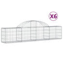vidaXL 6 db íves horganyzott vas gabion kosár 200x30x40/60 cm