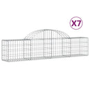 vidaXL 7 db íves horganyzott vas gabion kosár 200x30x40/60 cm