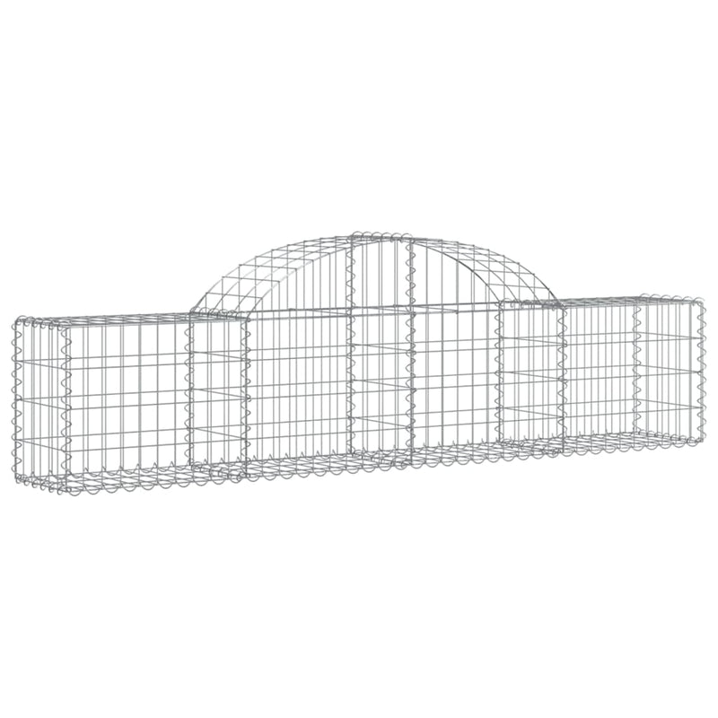 vidaXL 7 db íves horganyzott vas gabion kosár 200x30x40/60 cm