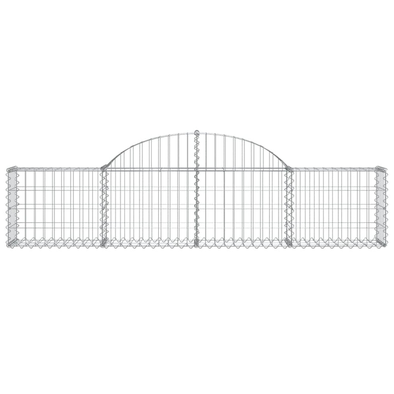 vidaXL 7 db íves horganyzott vas gabion kosár 200x30x40/60 cm