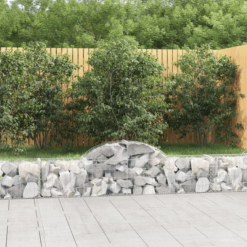 vidaXL 7 db íves horganyzott vas gabion kosár 200x30x40/60 cm