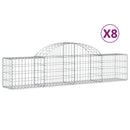 vidaXL 8 db íves horganyzott vas gabion kosár 200x30x40/60 cm