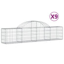 vidaXL 9 db íves horganyzott vas gabion kosár 200x30x40/60 cm