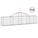 vidaXL 10 db íves horganyzott vas gabion kosár 200x30x40/60 cm
