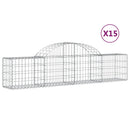 vidaXL 15 db íves horganyzott vas gabion kosár 200x30x40/60 cm