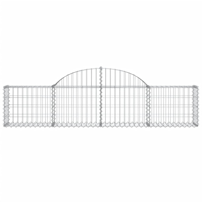 vidaXL 15 db íves horganyzott vas gabion kosár 200x30x40/60 cm