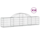 vidaXL 18 db íves horganyzott vas gabion kosár 200x30x40/60 cm